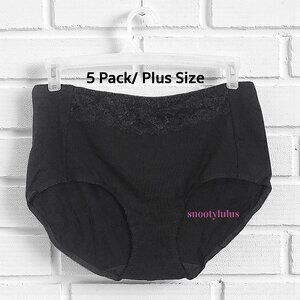 4X Black Underwear Lace Trim Panties XXXXL NEW
